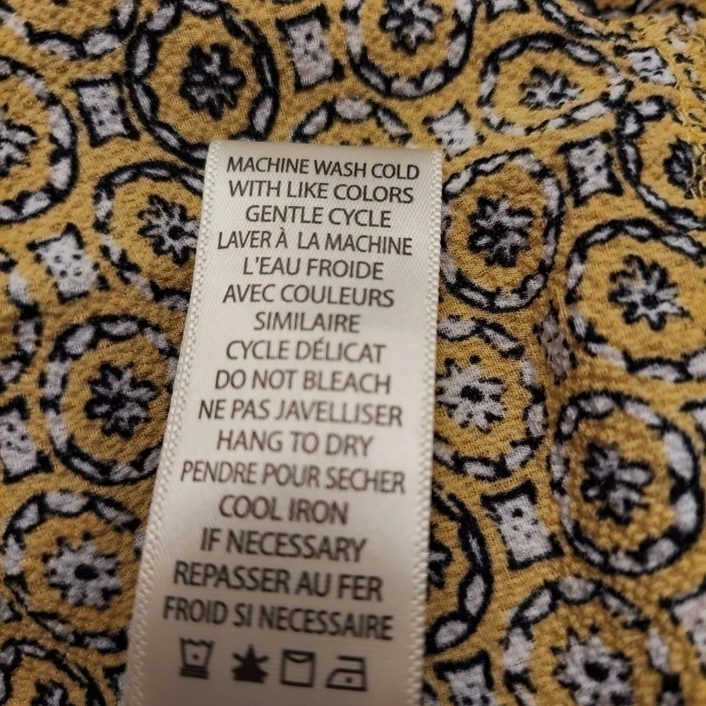 MAX STUDIO Ruffled Hi/Lo Yellow Floral Crepe Wrap Dress - Picture 15 of 15